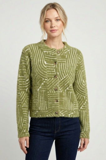 Abstract Cozy Cardigan SW185C