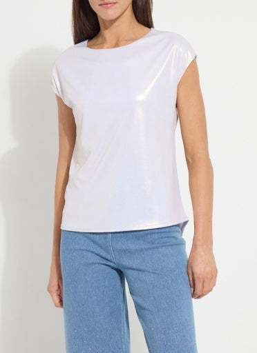 lyssentials metallic jersey top 3923
