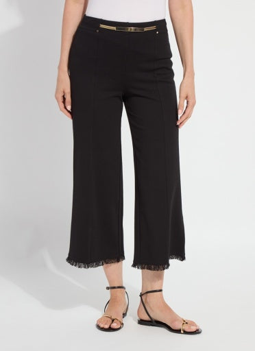 ari wide leg crop fringe belted pant 3864